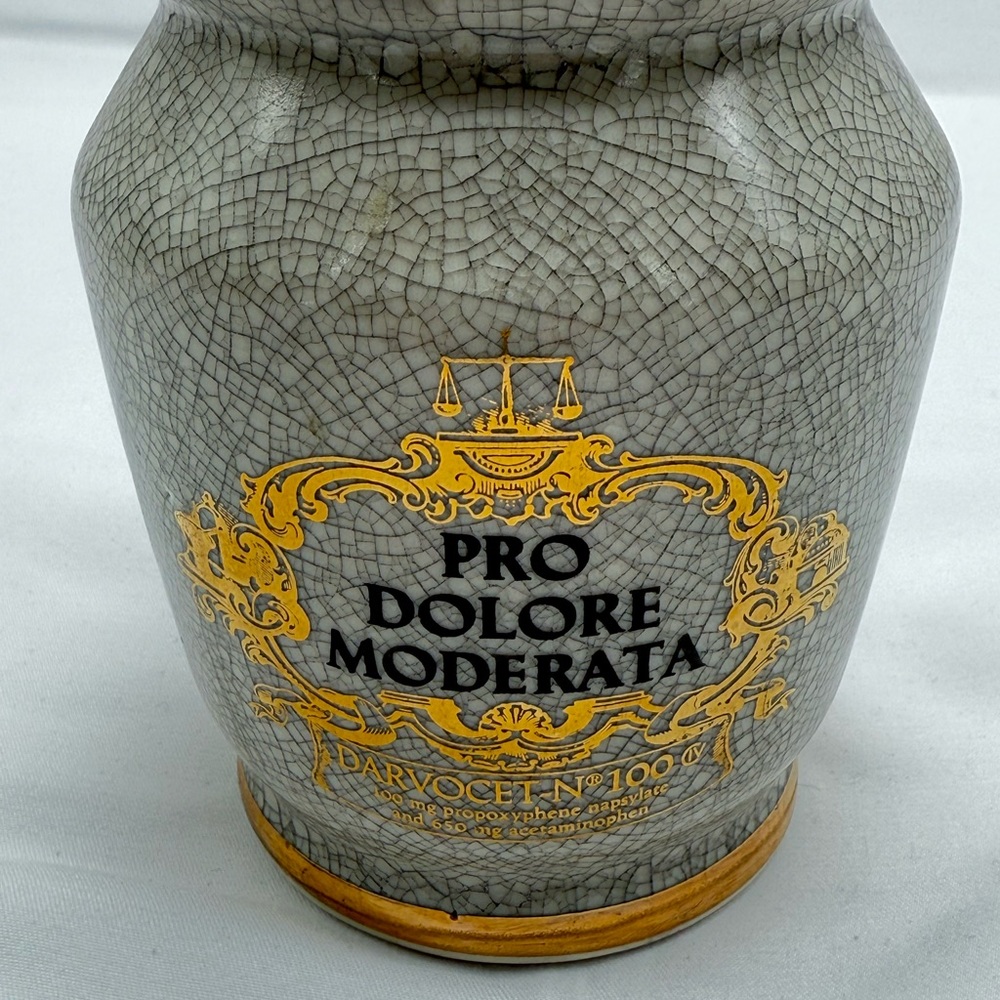Eli Lilly Pharmacy Apothecary Pro Dolore Moderata Vintage 1970s Jar Only